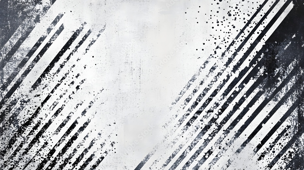 Poster Dynamic and Moody Abstract Grunge Texture with Dramatic Black and White Splatters Brush Strokes and Distressed Elements on a Vintage Wall or Industrial Background  Experimental Design