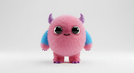 A tiny monster in a white environement