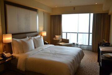 Luxurious Hotel Room with Signs of a Hurried Departure  
