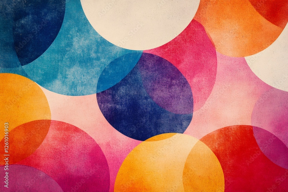 Aufkleber Colorful overlapping circles creating abstract background design