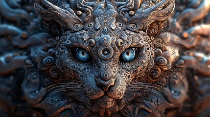 Ethereal Animal Mandala Fantasy Illustration Vibrant Colors Stunning Geometry Art