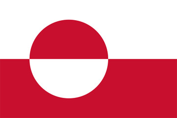 The flag of Greenland, with accurate proportions and official colors. Vector image. © Юрій Борисов