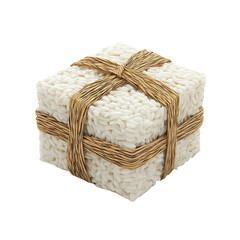 Cube of Rice Tied with Twine - Gift of Grains