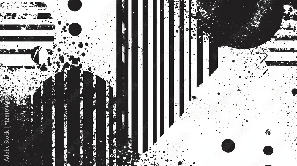 Poster Grunge Abstract Texture Background with Black and White Splash Effects  Digital Backdrop with Distressed Ink Paint Stains and Messy Graphic Design Elements  Suitable for Poster Banner Wallpaper