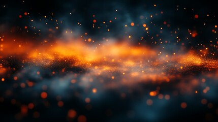 Glowing Embers and Smoke Abstract Background