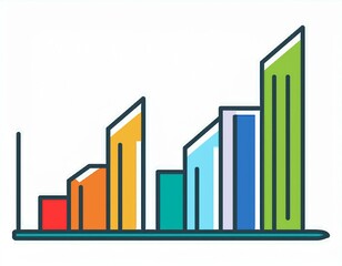 Fototapeta premium statistiques en couleur, chiffres présentés en graphiques de couleurs en ia