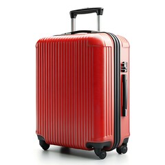 A Single Travel Suitcase, Isolated on White Background