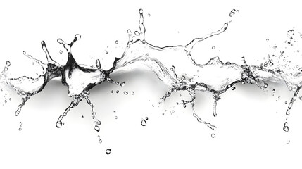 Fototapeta premium Intense water splash with dynamic motion transparent droplets and a sense of energy and power