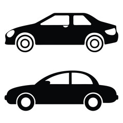 Black Silhouette Set of Different Car Models