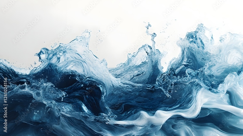 Aufkleber Mesmerizing Aquatic Abstract Flows and Swirling Liquid Textures  Dynamic energetic and visually captivating background with abstract water movement splashing and fluid waves  Ideal for digital art