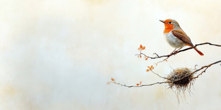 spring birdsong, the joyful robin sang from a branch, celebrating the new season and the return of wildlife