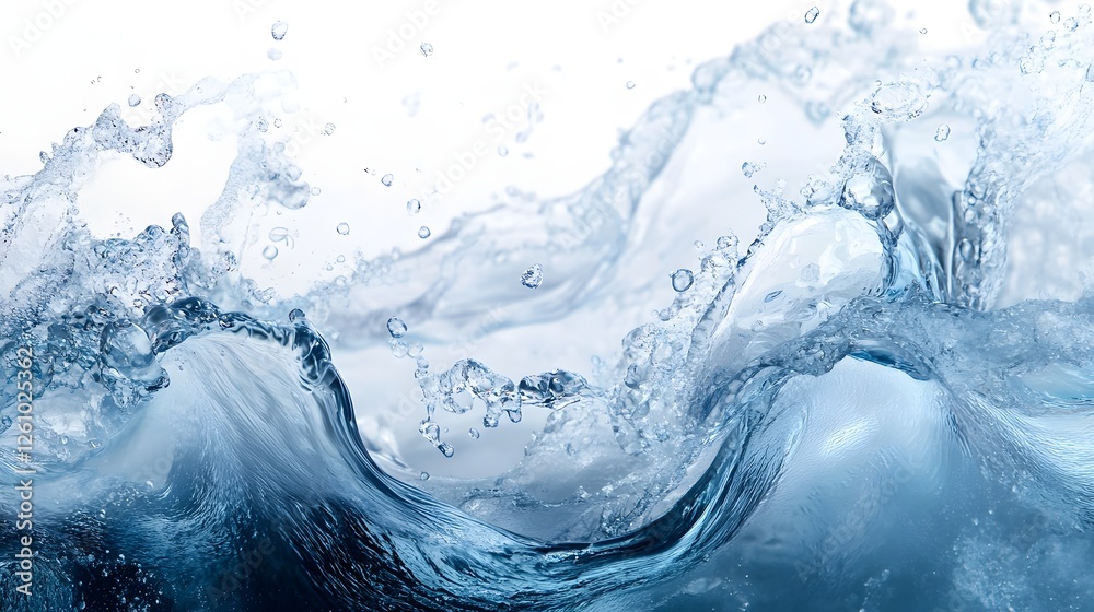 Aufkleber powerful and dramatic ocean wave crashing with dynamic water splashes sprays and bubbles in a stunni