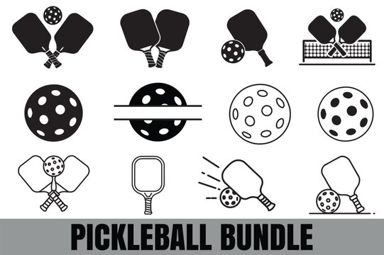 pickleball silhouette bundle.
