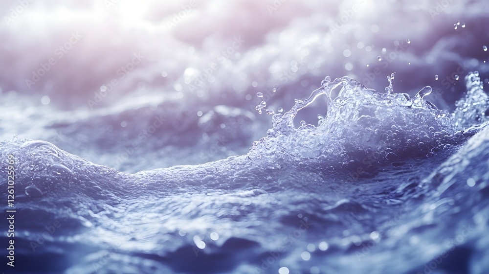 Aufkleber Powerful crashing waves of the stormy ocean surging with dramatic force and energy creating a turbulent and captivating seascape  The image showcases the raw power and dynamic motion of the water