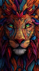 Obraz premium Celestial Animal Mandala Abstract Pattern Radiant Colors Mesmerizing Detailed Artwork