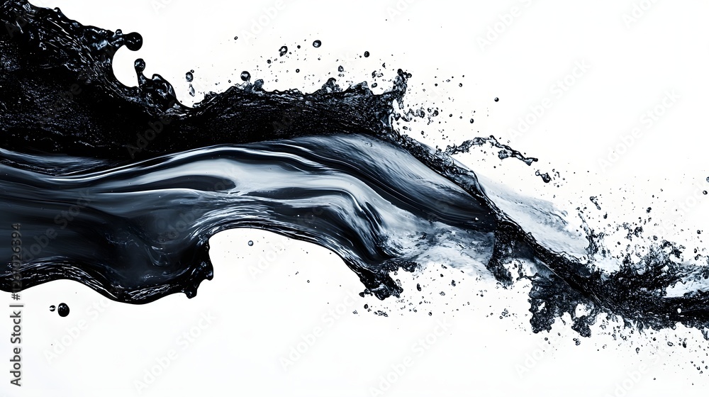 Aufkleber powerful monochromatic water splash with dynamic fluid motion abstract swirling textures and a raw n