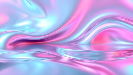 Obraz premium Futuristic Holographic Chrome – Reflective Abstract Background