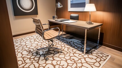 Modern Home Office Workspace With Stylish Desk And Chair