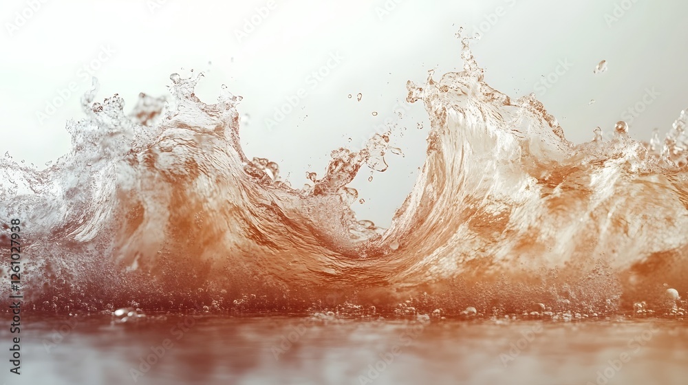 Poster Powerful water splash in motion displaying dramatic energy intensity and force  Captivating image of a water explosion gush or eruption creating a dynamic swirling and turbulent liquid display