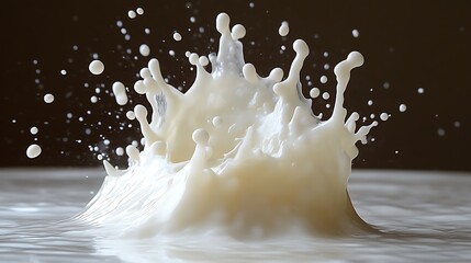 Milk Splash Crown A Creamy White Liquid Explosion
