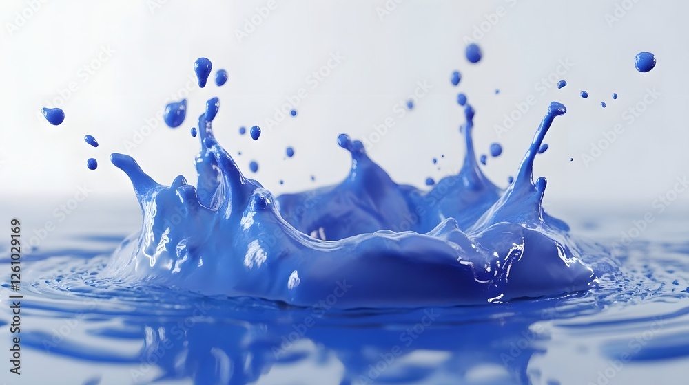 Poster Splashing blue water with dynamic motion and transparent droplets creating a refreshing and abstract visual effect  The image captures the energy and fluidity of water in an and captivating way