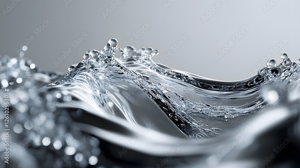 Aufkleber Splashing water creates a mesmerizing abstract fluid motion with dynamic streams droplets and bubbles that produce a vibrant refreshing and captivating visual texture