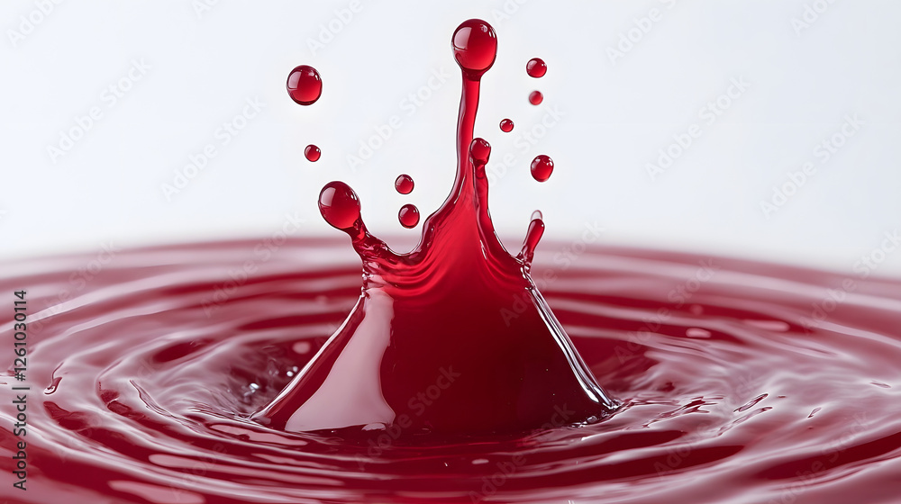 Poster Striking image capturing the dramatic and powerful splash of a vibrant red liquid showcasing the fluid motion energy and captivating visual texture of the dynamic scene