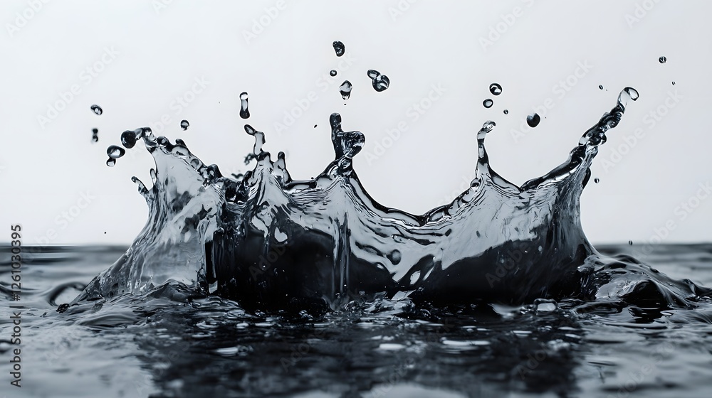 Aufkleber Striking image showcasing the dramatic splashing and rippling effect of flowing water highlighting its dynamic and powerful movement with an abstract graphic