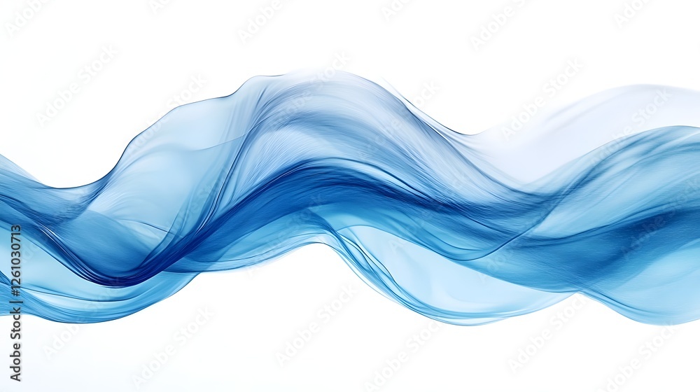 Poster Stunning abstract background featuring dynamic blue fluid waves and elegant flowing patterns creating a visually captivating and mesmerizing motion design