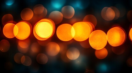 Abstract Orange and Blue Bokeh Lights Background