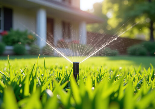 automated sprinkler system waters lawns efficiently outdoors minimal manual