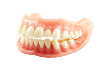 Obraz premium Realistic dental model showcasing human teeth on a white background, perfect for educational and dental-related designs.
