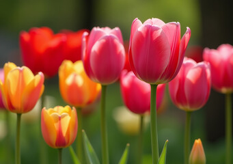 Obraz premium beautiful flowers like tulips bring vibrant colors gardens homes everywhere planted