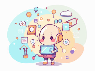 Innovative Tech Solutions in Colorful Abstract Vector Graphics