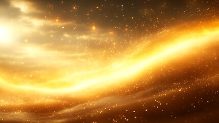 Golden Celestial Swirl with Sparkling Dust