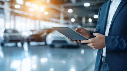 Modern Car Dealership Showroom with Technology Integration