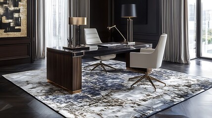 Modern Executive Office Workspace Design with Elegant Furniture