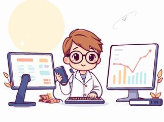 Data Science and Analytics in Creative Technology Vector Illustration