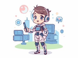 Futuristic Technology Concept in Vector Illustration