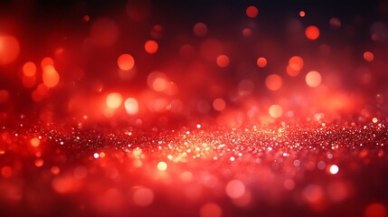 Red Glitter Background With Sparkling Lights