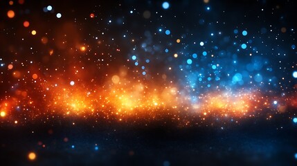 Abstract Background With Orange And Blue Lights