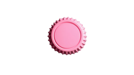 Pink bottle cap isolated on a transparent checkered background
