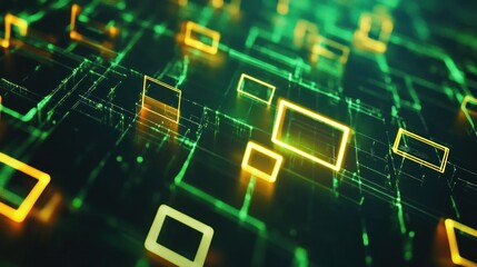 Abstract glowing digital network; data flow background; tech concept