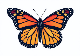 Obraz premium colorful monarch butterfly depicted silhouette style graphic design