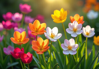 colors bloom vibrant spring flower collections featuring variety beautiful blossoms lush greenery