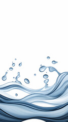 Water splash illustration for health, wellness & hydration with clean background, promoting purity