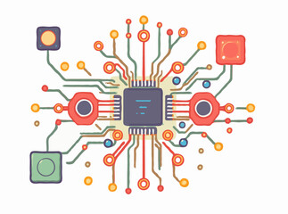 Creative Circuit Board Pattern for Technology Theme