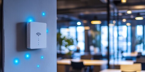 Smart Wifi Extender in Modern Office Space