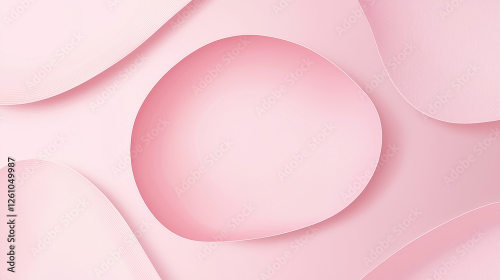 Poster smooth, undulating layers of pink paper create an abstract composition with gentle curves, casting s