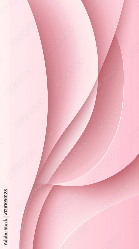 Aufkleber smooth overlapping pink layers creating an abstract wavy background with subtle shadows and highligh